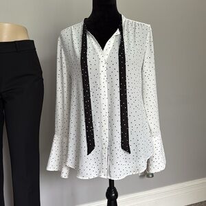 White Blouse with Black